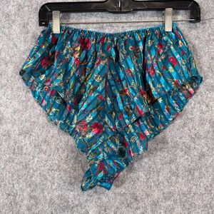 Vintage Hi Cut VICTORIAS SECRET Gold Label PJ Sleep Shorts Siz P XS Satin Floral